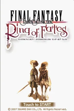 Final Fantasy Crystal Chronicles - Ring of Fates (USA) (En,Es) screen shot title